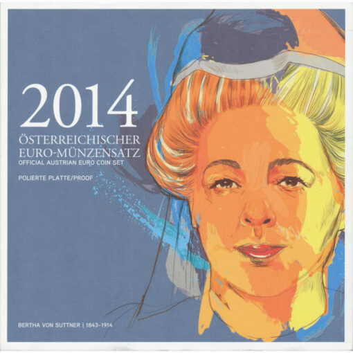 Jahressatz 2014 , Bertha von Suttner, offizieller Kursmünzensatz ,  Erh. PP