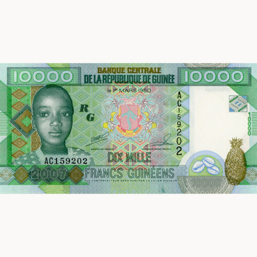 Guinea - 10.000 Francs 2007, (P.42a) Erh. UNC