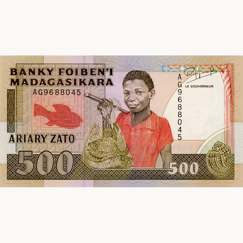 Madagascar - 500 Francs = 100 Ariary ND(1988 - 1993), (P.71b) Erh. UNC