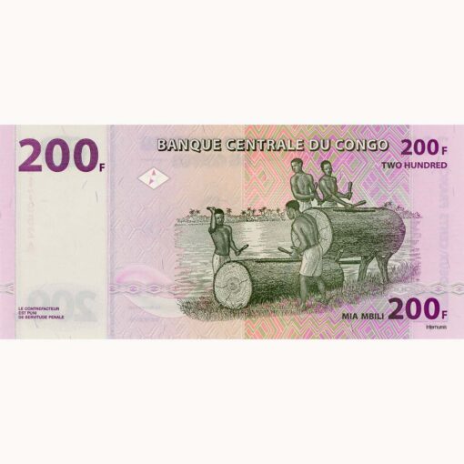 Kongo Dem.Republik - 200 Francs 30.06.2000, (P.95a) Erh. UNC – Bild 2