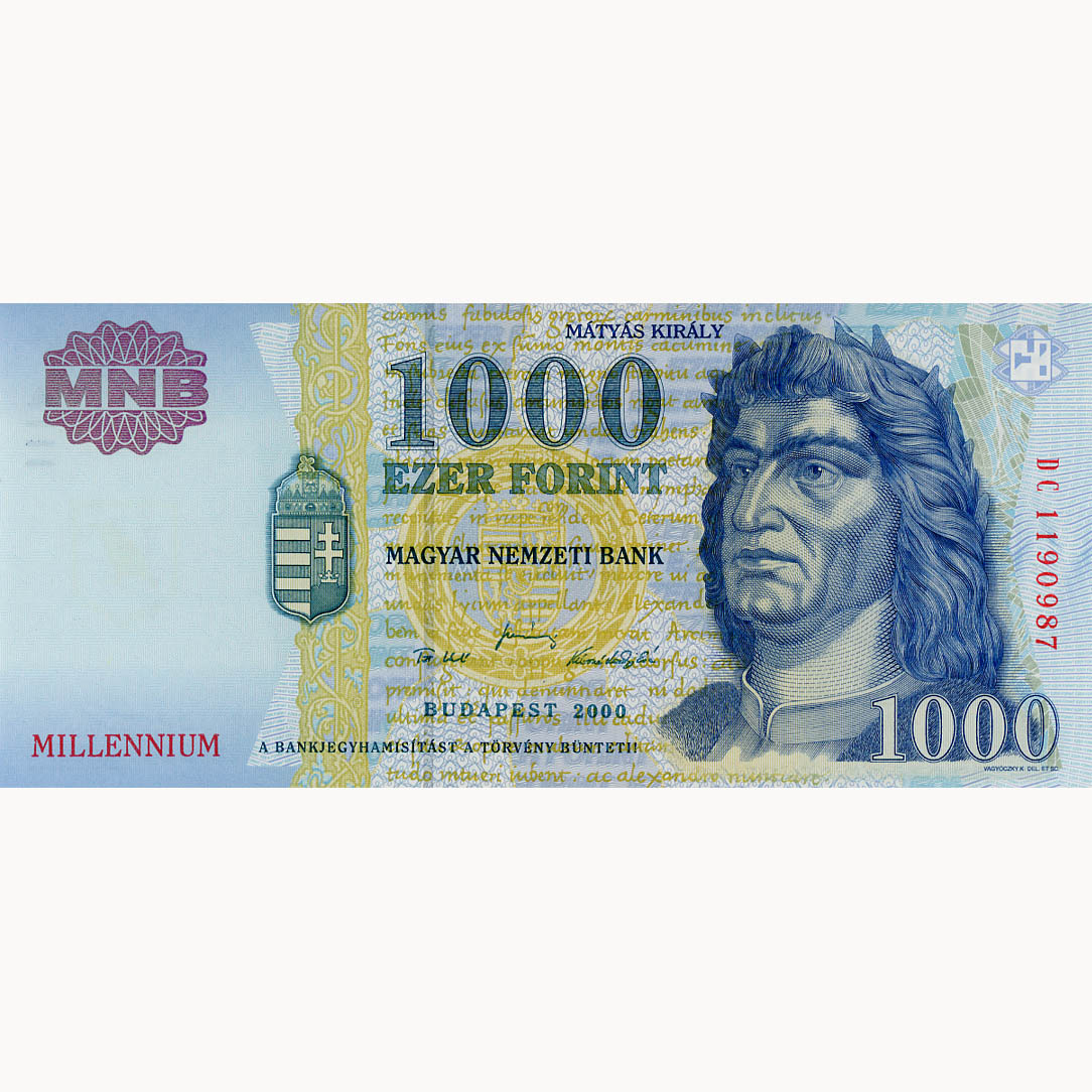 Ungarn - 1000 Forint 2000, Millenium, (P.185) Erh. UNC