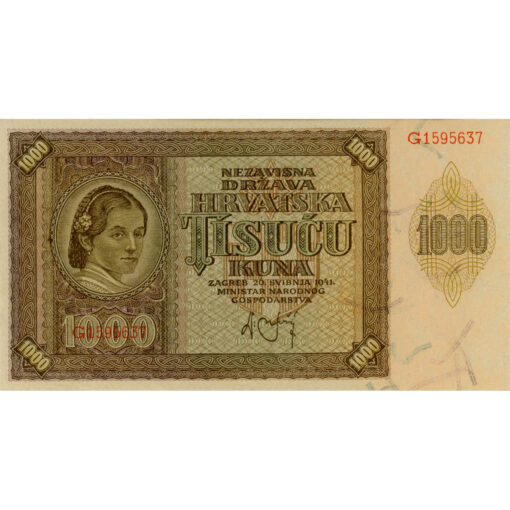 Kroatien - 1000 Kuna 1941, (P.4) Erh. UNC