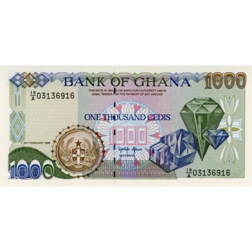 Ghana - 1000 Cedis 23.2.1996, (P.29b) Erh. UNC