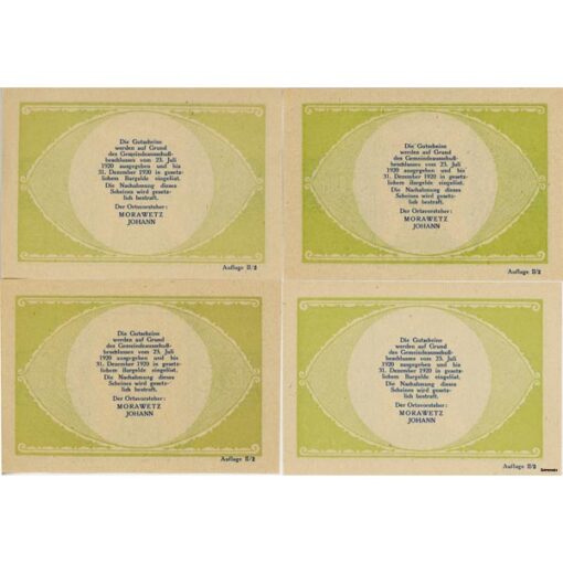 Tafelberg (OÖ) - 30,50,75,90 Heller 1920, Auflage II/2, (KKN.S1054)II)b) Erh. I