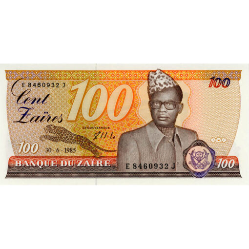 Zaire - 100 Zaires 30.6.1985, (P.29b) Erh. UNC