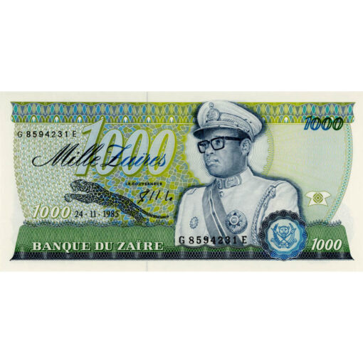 Zaire - 1000 Zaires 24.11.1985, (P.31a) Erh. UNC