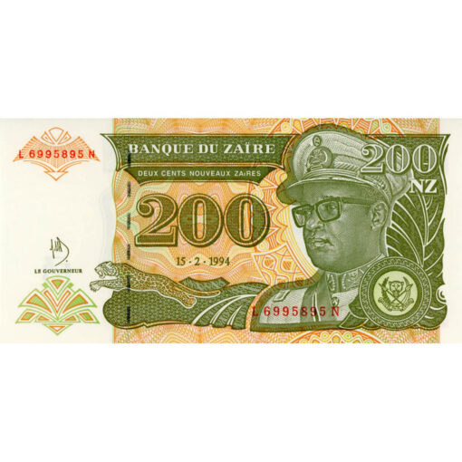 Zaire - 200 Nouveaux Zaires 15.2.1994, HDMZ, (P.61a) Erh. UNC