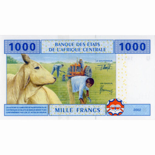 Kamerun  - 1000 Francs 2002 U, (P.207Ub) Erh. UNC – Bild 2