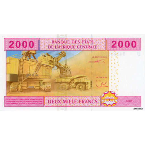 Kamerun  - 2000 Francs 2002 U, (P.208Ud) Erh. UNC – Bild 2