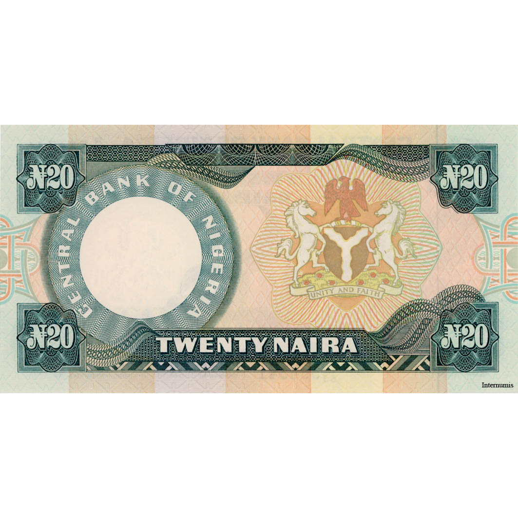 Nigeria - 20 Naira ND(1984-), (P.26d) Erh. UNC – Bild 2