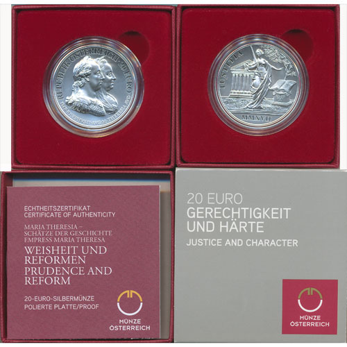 20 Euro 2018, Weisheit und Reformen, (AMK.41) Erh. PP, im Etui mit nummeriertem Zertifikat und Schuber,