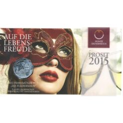 5 Euro 2015, **Neujahrsmünze Fledermaus**, (ANK.27a) Erh. hgh./Blister