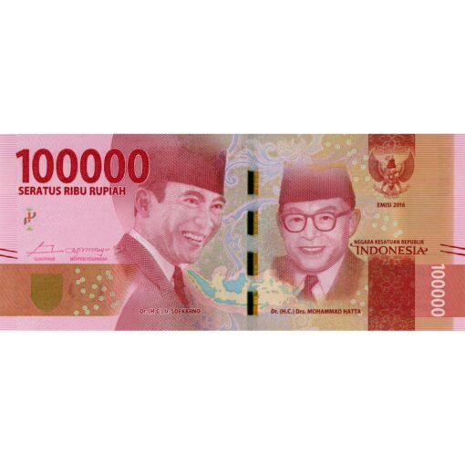 Indonesien - 100.000 Rupiah 2016/2017, (P.160b) Erh. UNC