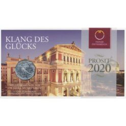 5 Euro 2020, Neujahrsmünz , **150 Jahre Musikverein**, (ANK.37a) Erh. hgh./Blister