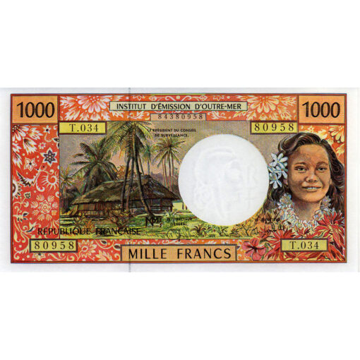Franz. Pacific Territorien - 1000 Francs ND(2000-), (P.2g) Erh. UNC
