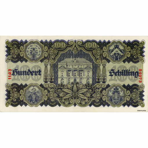 Österr.Nationalbank - 100 Schilling 1945, Papier dick, (KK.223b/ANK253b) Erh. III – Bild 2
