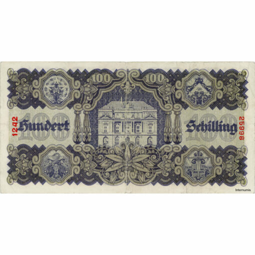 Österr.Nationalbank - 100 Schilling 1945, Papier dünn, (KK.223a/ANK253b) Erh. III- – Bild 2