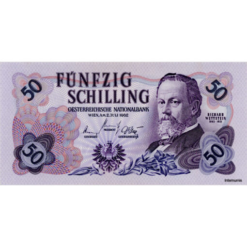 Österr.Nationalbank - 50 Schilling 1962, Vs.Richard Wettstein, Rs.Schloss Mauterndorf, (KK.247/ANK 277/P.137) Erh. I-