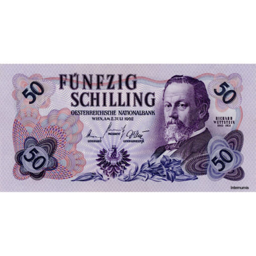 Österr.Nationalbank - 50 Schilling 1962, Vs.Richard Wettstein, Rs.Schloss Mauterndorf, (KK.247/ANK 277/P.137) Erh. II