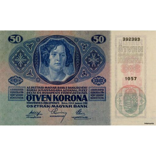 Österreichisch-ungarische Bank - 50 Kronen 1914 mit DEUTSCHÖSTERREICH - Aufdruck (1919 - 1920), (KK.138/ANK174/P.54a) Erh. I – Bild 2