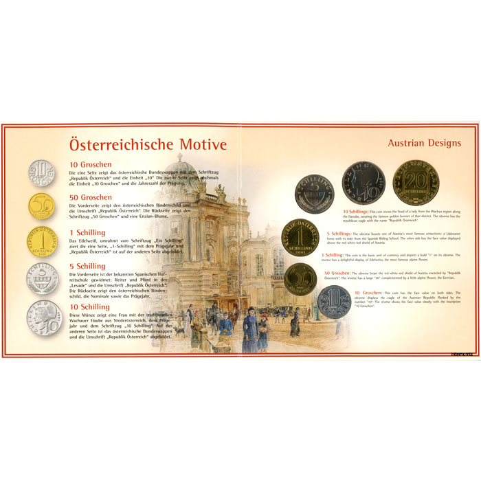 Österreich - offizieller Kleinmünzensatz 2001,** letzter Kleinmünzensatz in Schilling**, Erh. Hgh/Blister – Bild 2