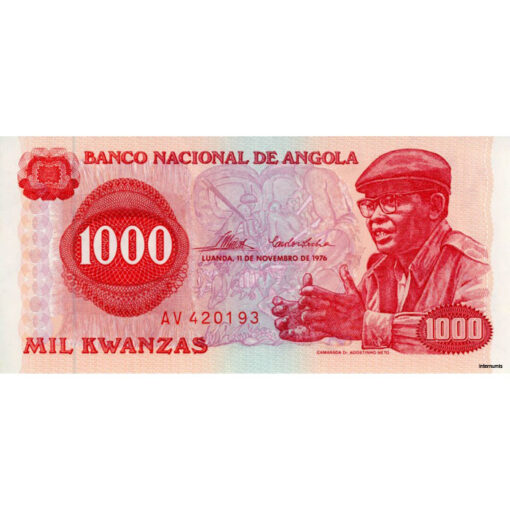 Angola - 1000 Kwanzas 11.11.1976, (P.113a) Erh. UNC