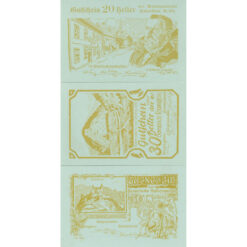 Rabenstein(NÖ) - 20,30,50 Heller 1920, Kreidepapier hellblau, Vs.Druck bräunlich gelb, Rs.Druck schwarz, Bst.M, Aufl. 200 Serien, (KKN.S808)XI)f) Erh. I
