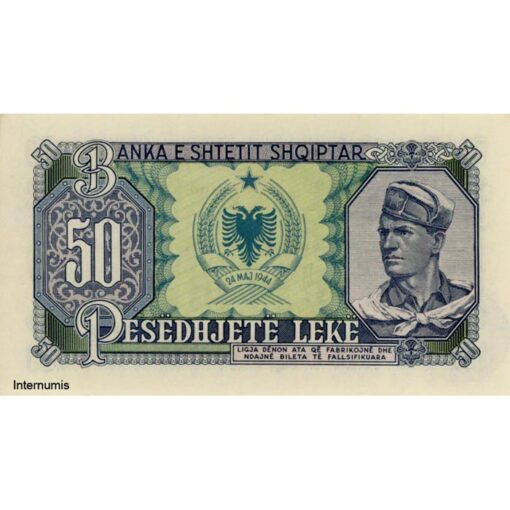 Albanien - 50 Leke 1957, (P.29a) Erh. UNC – Bild 2