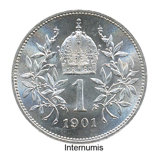 1 Krone 1901, Wien , (J.376 / FW.1974) Erh. f.stgl. – Bild 2