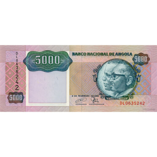 Angola - 5000 Kwanzas 4.2.1991, (P.130c) Erh. UNC
