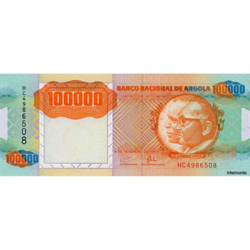 Angola - 100.000 Kwanzas 4.2.1991, WZ. 10.000 anstatt 100.000 (P.133x) Erh. UNC