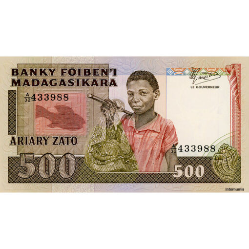 Madagascar  - 500 Francs  = 100 Ariary ND(1983 - 1987), (P.67b) Erh. UNC