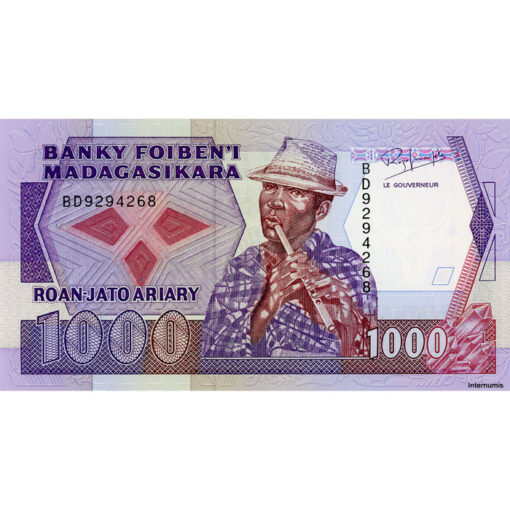 Madagascar  - 1000 Francs  = 200 Ariary ND(1988 - 1993), (P.72b) Erh. UNC