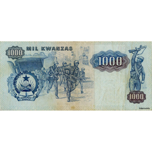 Angola - 1000 Kwanzas 11.11.1987, (P.121b) Erh. VF – Bild 2