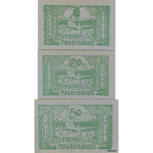 Obervormarkt(OÖ) - 10,20,50 Heller (-31.12.1921),P.blau, Dr.Bs.grün, 2.Auflage, 100 Stück, (KKN.S696)II)c) Erh. I – Bild 2