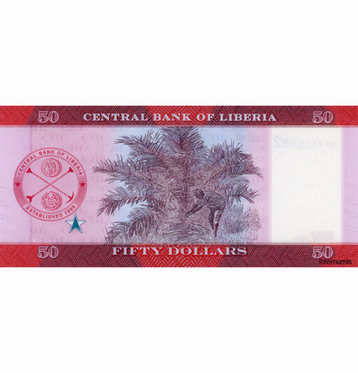 Liberia -50 Dollars 2022 , (P.40a) Erh. UNC – Bild 2