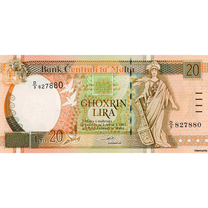 Malta - 20 Liri L.1967 (1994), (P.48) Erh. UNC