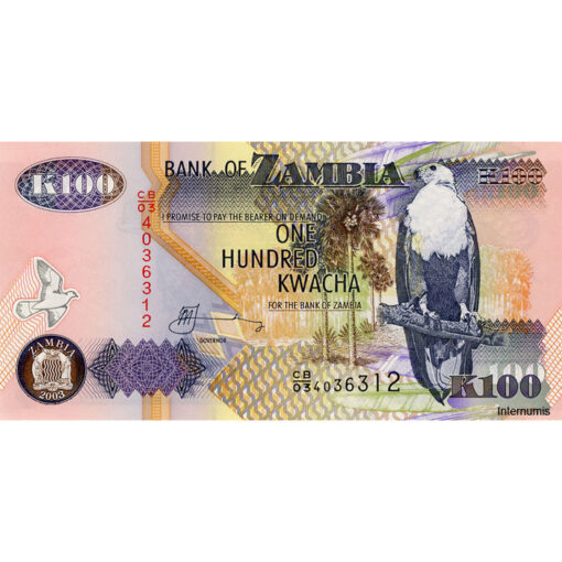 Sambia - 100 Kwacha 2003, (P.38d/2) Erh. UNC