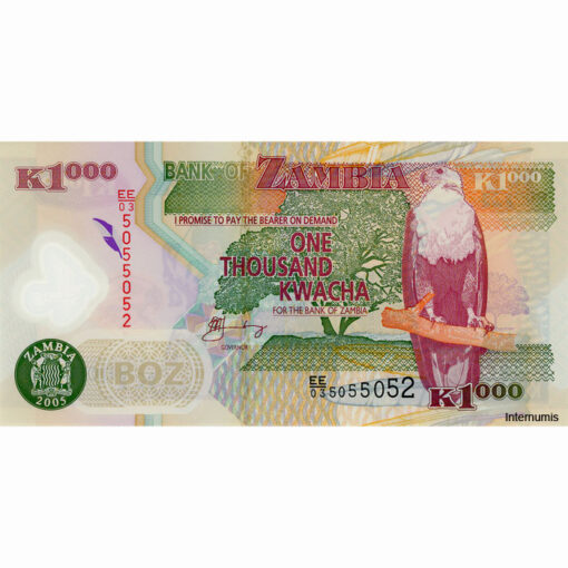 Sambia - 1000 Kwacha 2005, (P.44d) Erh. UNC