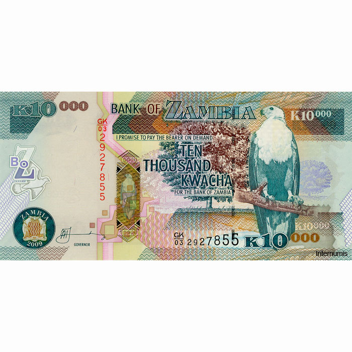 Sambia - 10.000 Kwacha 2009, (P.46f) Erh. UNC