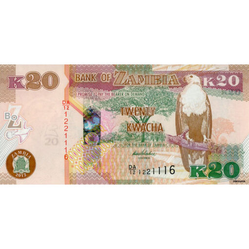 Sambia - 20 Kwacha 2012, (P.52a) Erh. UNC