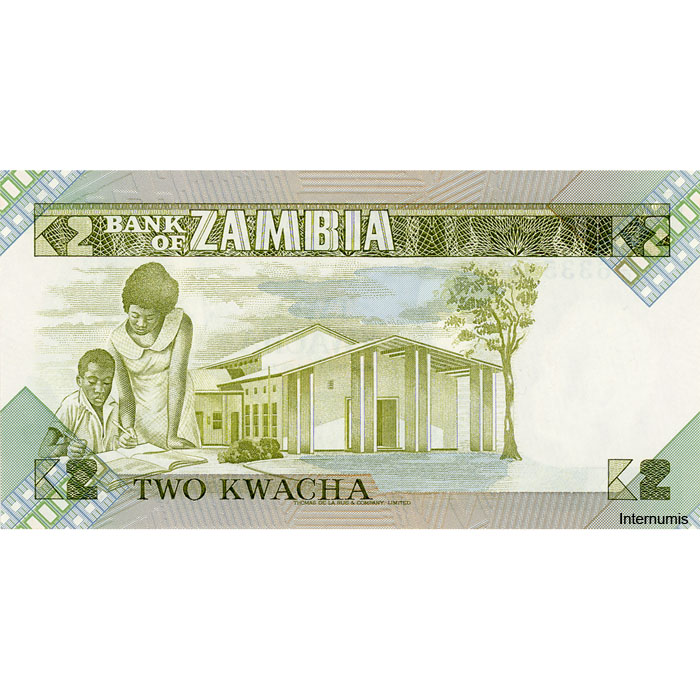 Sambia - 2 Kwacha ND(1980 - 1988), (P.24c) Erh. UNC – Bild 2