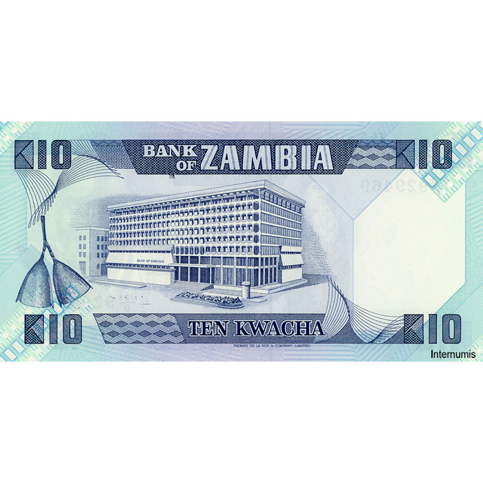 Sambia - 10 Kwacha ND(1980 - 1988), (P.26e) Erh. UNC – Bild 2
