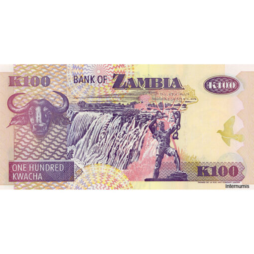 Sambia - 100 Kwacha 2001, (P.38c) Erh. UNC – Bild 2