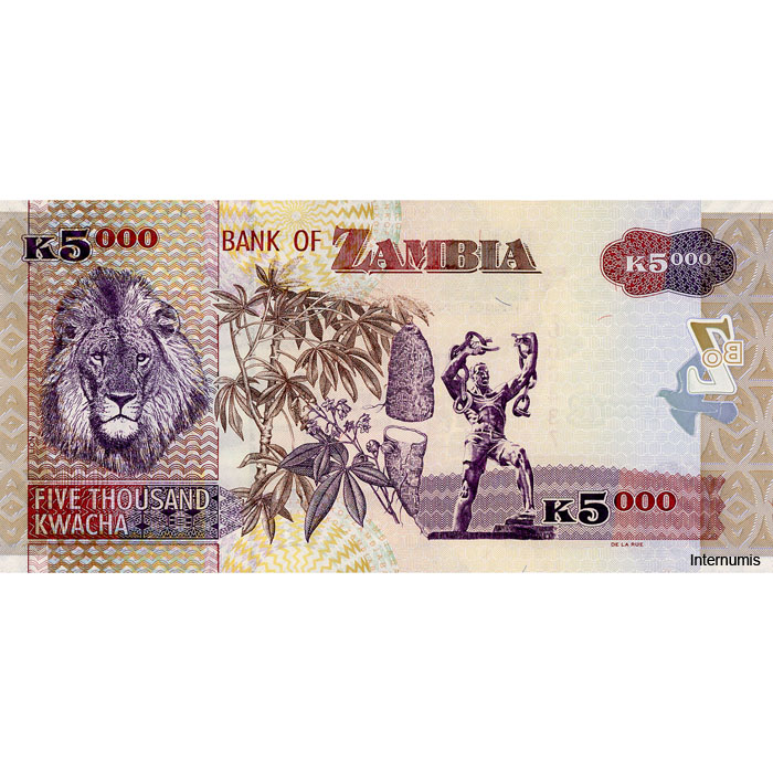 Sambia - 5000 Kwacha 2003, (P.45a) Erh. UNC – Bild 2