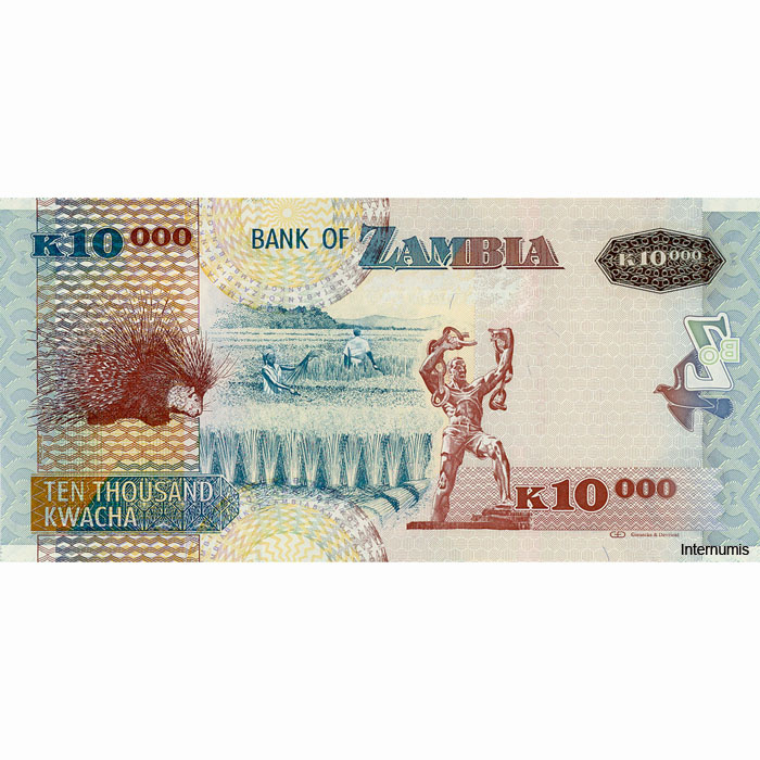 Sambia - 10.000 Kwacha 2009, (P.46f) Erh. UNC – Bild 2