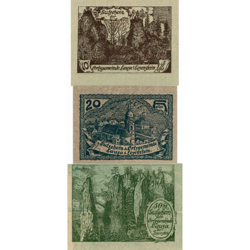 Lausa b. Losenstein(OÖ) - 4 x 5h,4 x 10h,4 x 15h 1920,neuer Wertaufdruck auf 1b u.1d,in grün, Auflage 1500, (KKN.S506)IV)c) Erh. I/I- – Bild 2