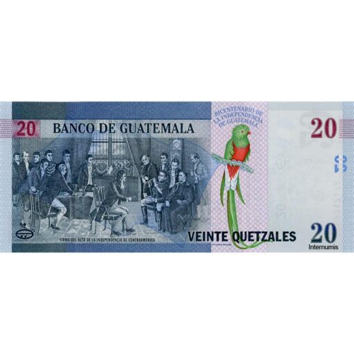 Guatemala - 20 Quetzales 27.5.2020, 200. Jahrestag der Unabhängigkeit (1821-2021), (Kat.Nr.128) Erh. UNC – Bild 2