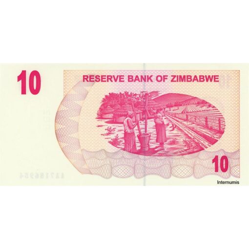 Zimbabwe - 10 Dollars 1.8.2006, (P.39) Erh. UNC – Bild 2