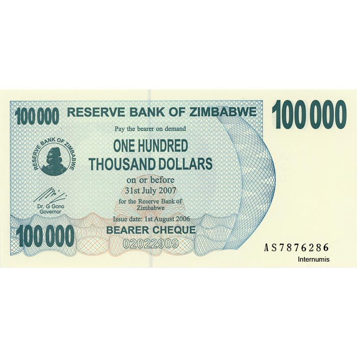 Zimbabwe - 10.000 Dollars 1.8.2006, (P.48b) Erh. UNC